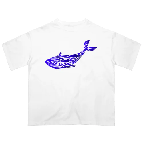 トライバルクジラ オーバーサイズTシャツ