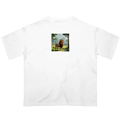 ドット絵ライオン オーバーサイズTシャツ