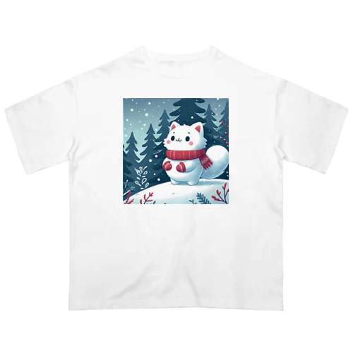 雪ねこ Oversized T-Shirt