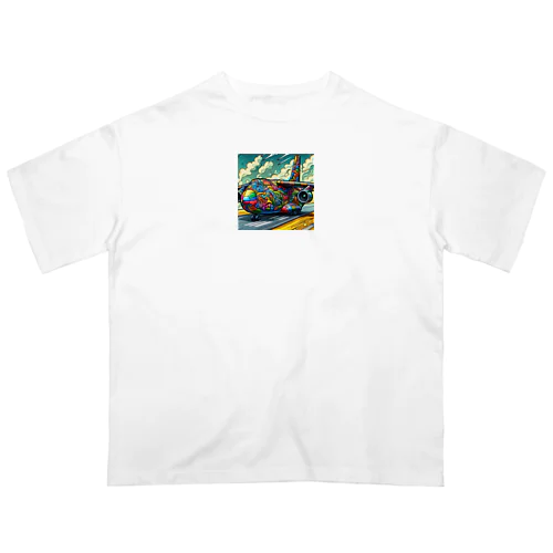 鮮やかな貨物機 Oversized T-Shirt