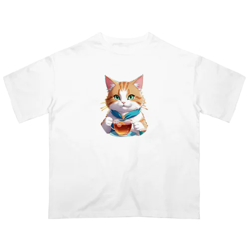 お茶猫ちゃん オーバーサイズTシャツ