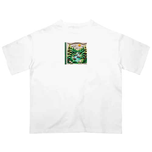 折り紙アート　森林 Oversized T-Shirt
