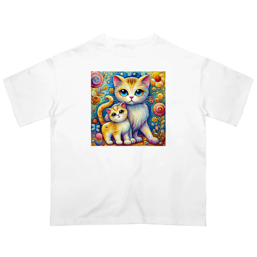 ママとお散歩🐈🩷 オーバーサイズTシャツ