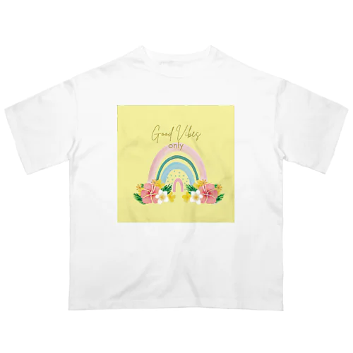 Rainbow_Good Vibes Only Oversized T-Shirt