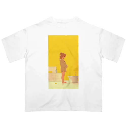 バスローブを着た可愛い女の子 Oversized T-Shirt