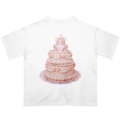 ケーキベア　ピンク Oversized T-Shirt