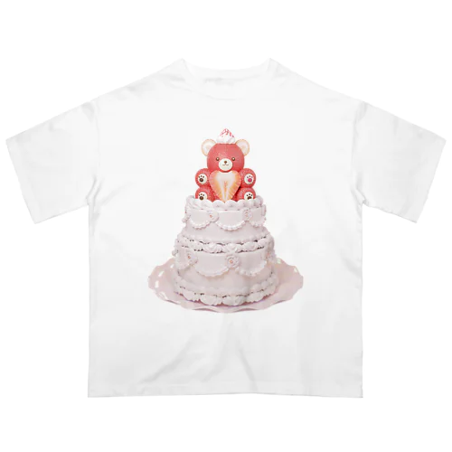 Cake bear red オーバーサイズTシャツ