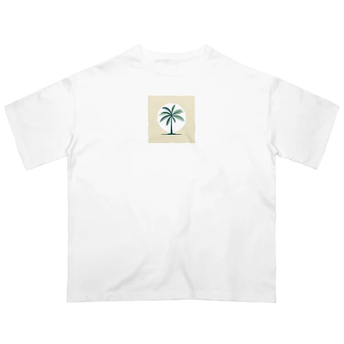 シンプル　ヤシ　ワンポイント　Tシャツ　シャツ　 Oversized T-Shirt