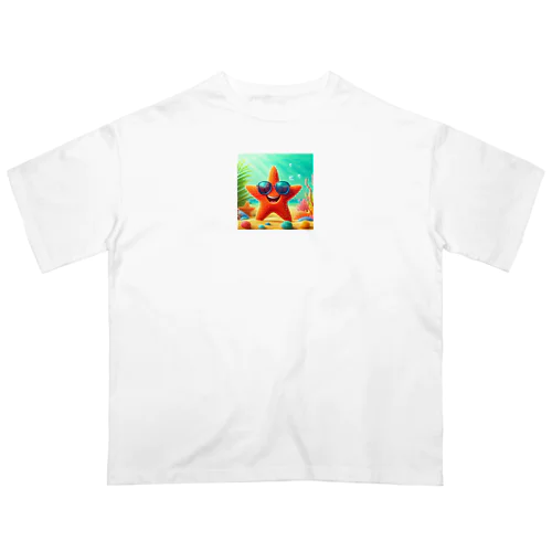 サングラスをかけたハッピーなヒトデ - 海の陽気な仲間！ Oversized T-Shirt