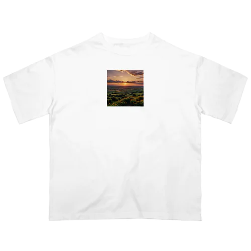 日没の風景 オーバーサイズTシャツ