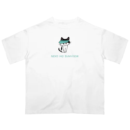 猫もサンバイザー Oversized T-Shirt