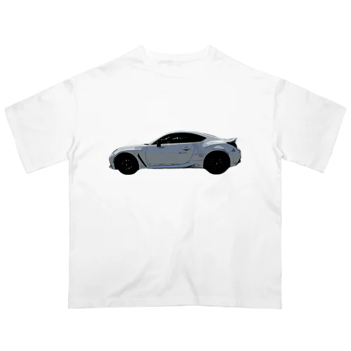 スポーツカー　コミック風デザイン オーバーサイズTシャツ