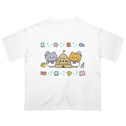 ねこと砂のお城 オーバーサイズTシャツ