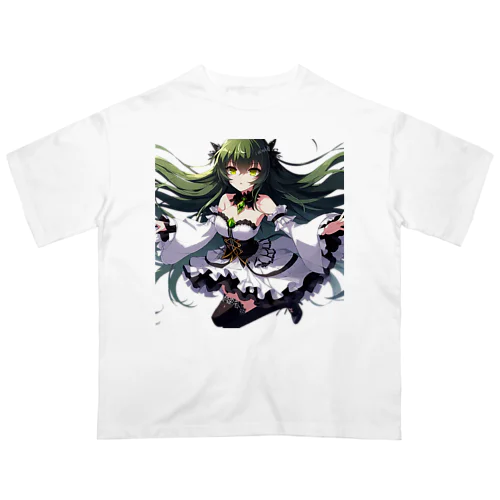 碧の髪の少女 オーバーサイズTシャツ