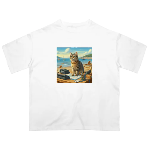 海辺の仕事猫 Oversized T-Shirt