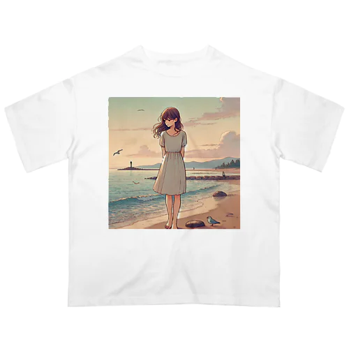 海辺の女の子 Oversized T-Shirt