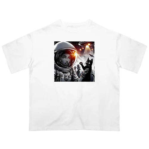 猫型宇宙人との遭遇 オーバーサイズTシャツ