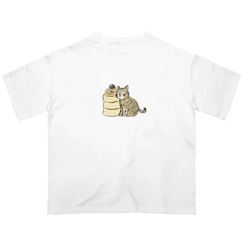 猫とパンケーキ　モンブラン オーバーサイズTシャツ