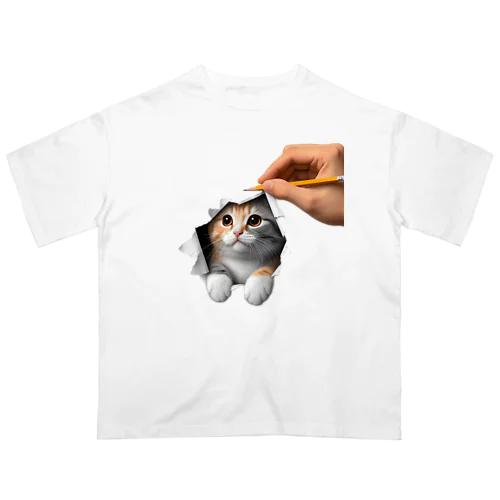 猫が出てくる Oversized T-Shirt