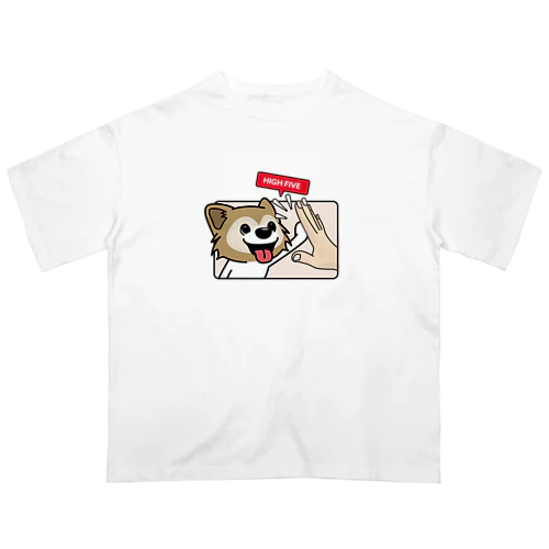 ハイタッチ！パピヨン Oversized T-Shirt