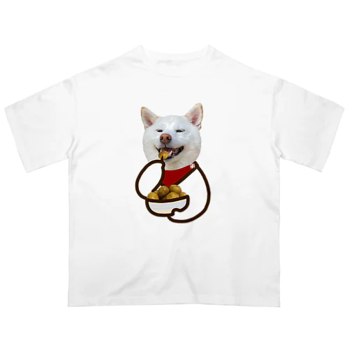 白柴犬　かんぷら煮 Oversized T-Shirt