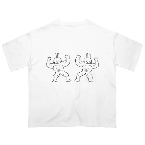 ムキムキうさぎ オーバーサイズTシャツ