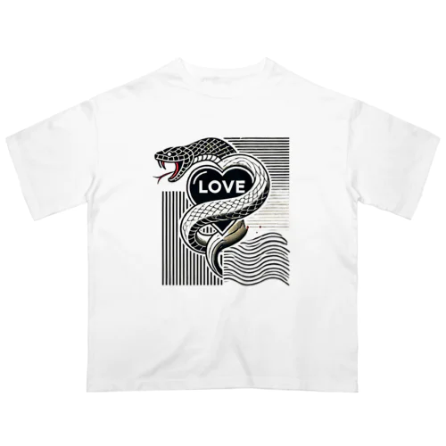 Loveスネーク　グラフィック Oversized T-Shirt