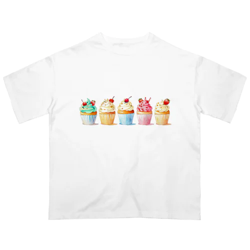 カラフルなカップケーキ🧁 オーバーサイズTシャツ