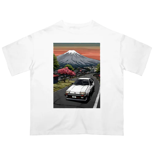 白いスポーツカーと日本の風景2 Oversized T-Shirt