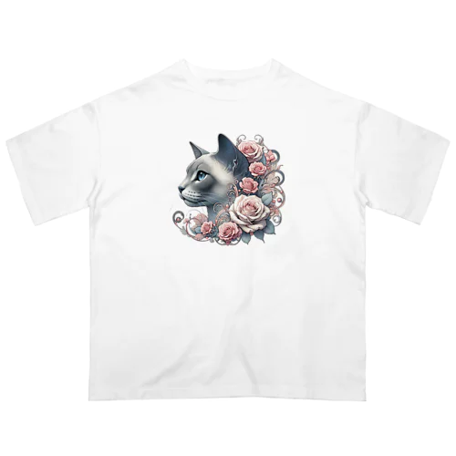 バラ猫ちゃん🌹 オーバーサイズTシャツ