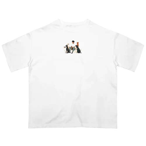 犬に囲まれて Oversized T-Shirt