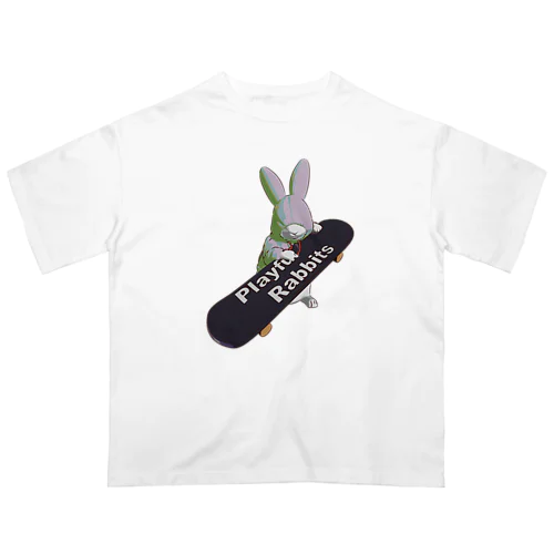 Playful Rabbits ピンク Oversized T-Shirt