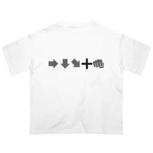 必殺コマンド　人気格闘ゲーム オーバーサイズTシャツ