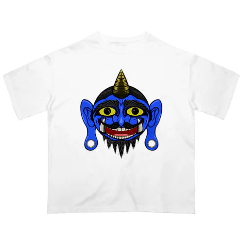 Blue ogre face Oversized T-Shirt