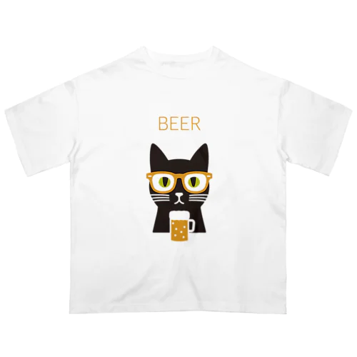 ビール ネコ オーバーサイズTシャツ