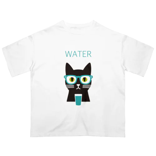 水 ネコ オーバーサイズTシャツ