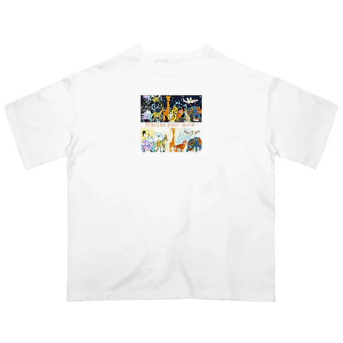 動物たちの行進「Marche pour la vie」バージョン Oversized T-Shirt