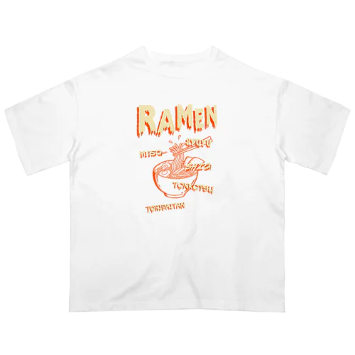 ホラーデザインチックなラーメン オーバーサイズTシャツ