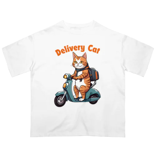 猫の配達人デリバリーキャット Oversized T-Shirt