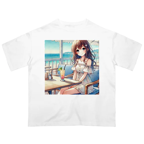 浜辺のカフェで Oversized T-Shirt