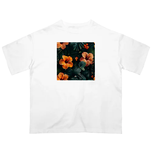 オレンジ色のハイビスカスの花 Oversized T-Shirt