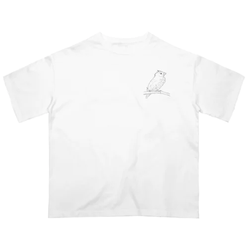 水浴び文鳥 オーバーサイズTシャツ