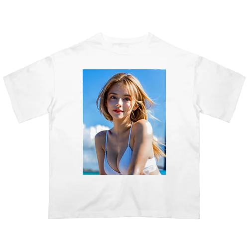 魅惑の白人美女アイリス オーバーサイズTシャツ