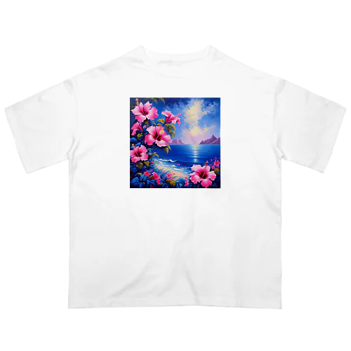 日本の風景:南国の楽園、Japanese scenery: Tropical Paradise オーバーサイズTシャツ