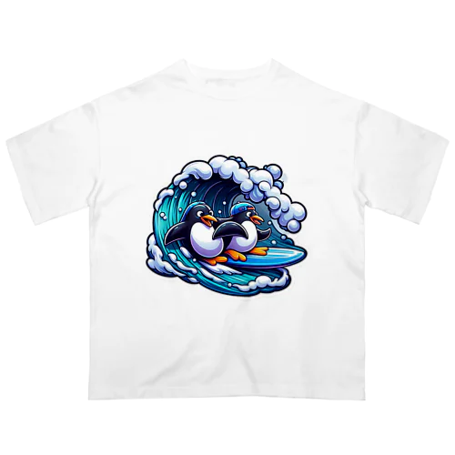 波のりペンギン Oversized T-Shirt