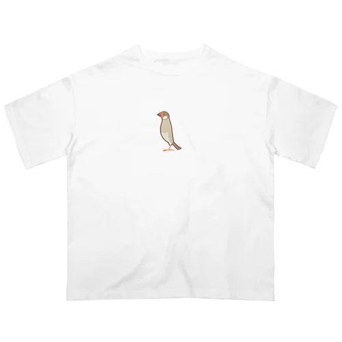 のぞき文鳥(シナモン) オーバーサイズTシャツ