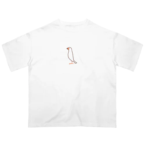 のぞき文鳥(白) オーバーサイズTシャツ