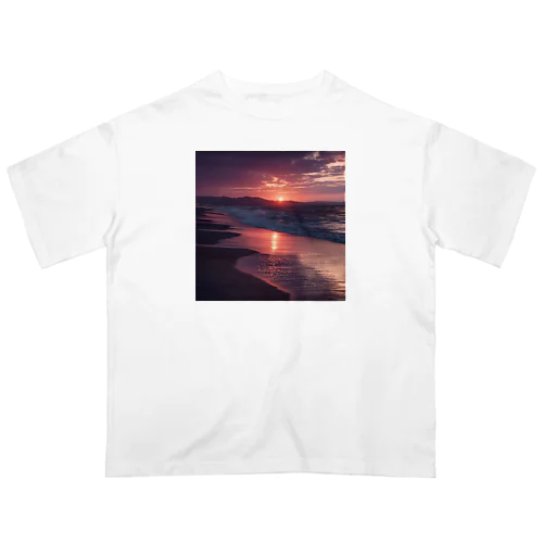 海辺の夕日 Oversized T-Shirt