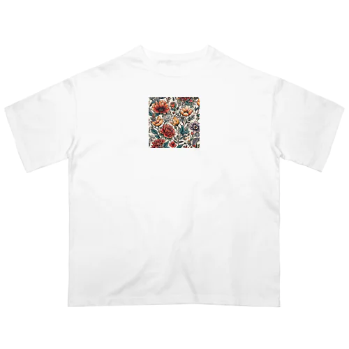 花柄 オーバーサイズTシャツ