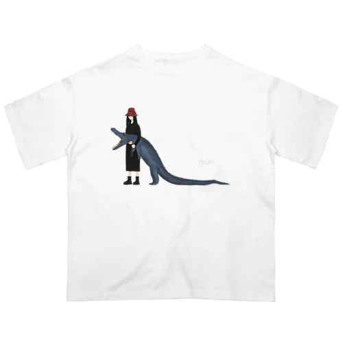 赤帽子と青ワニ Oversized T-Shirt